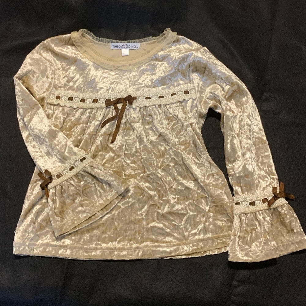 Timbo Dino Beige faux velvet Size 5